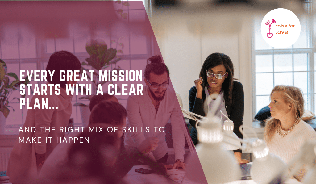 Nonprofit communications team planning marketing strategy with laptops and brainstorming tools